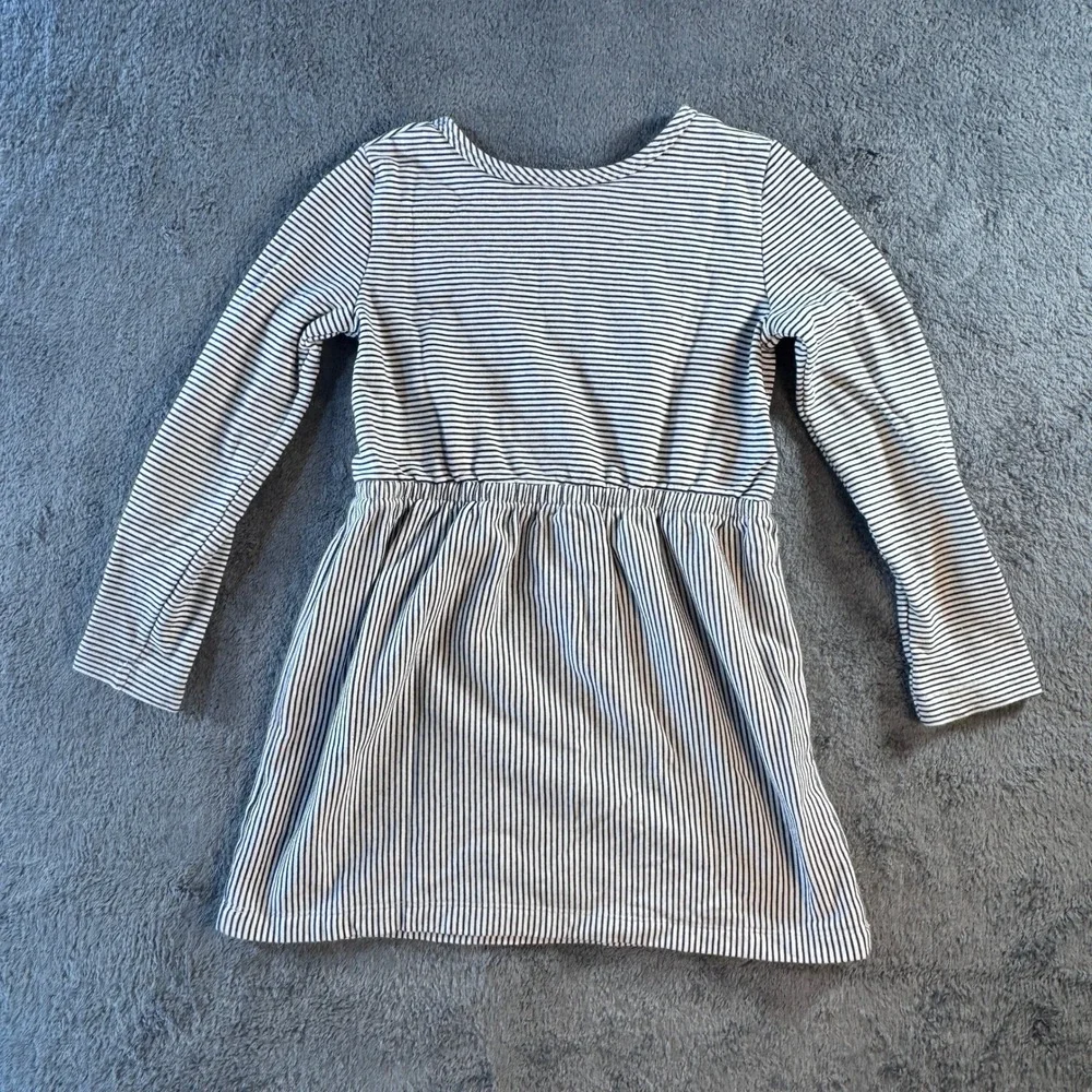 Joe Fresh Kids Long Sleeve Navy White Striped Dress Size 7-8 French Girl Classic